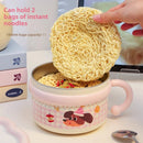 Axyaa Kawaii Ramen Bowl Set: Stainless Steel Bowl with Lid, Spoon, Chopsticks