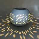 Axyaa Solar LED Garden Lantern: Elegant Metal Elliptical Design, Waterproof with Shadow Projection