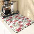 Axyaa Leaf Print Coasters & Drying Mat Set for Kitchen Essentials