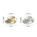 Axyaa Floral Ceramic Coffee Mug and Plate Set with Gold Rim