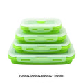 Axyaa Collapsible Silicone Lunch Box Bento Containers - Portable & Microwavable Storage