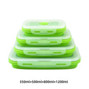 Axyaa Collapsible Silicone Lunch Box Bento Containers - Portable & Microwavable Storage
