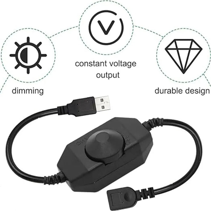 Axyaa LED Strip Lights Dimmer Switch USB Cable - Rotary/Touch Controller