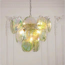 Axyaa Red & Green Glass LED Chandelier - Vintage Design Lighting Fixture