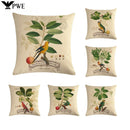 Axyaa Parrot Leaf Fruit Linen Pillow Cover 45*45cm