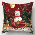 Axyaa Christmas New Year Decor Pillowcase Santa Snowman Cover for Living Room Sofa