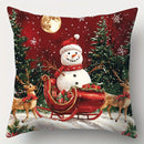 Axyaa Christmas New Year Decor Pillowcase Santa Snowman Cover for Living Room Sofa