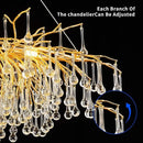 Axyaa Black Crystal Raindrop Chandelier for Elegant Living Space