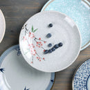 Axyaa 8-Inch Ceramic Plate, Retro Handmade Underglaze Color Tableware for Snacks and Sushi