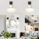 Axyaa Retro Iron Glass Wall Lamp for Bedroom, Corridor, Mirror LED Front Torch