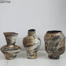 Axyaa Retro Ceramic Vase: Wabi Sabi Style Plant Pot for Aesthetic Room Decor