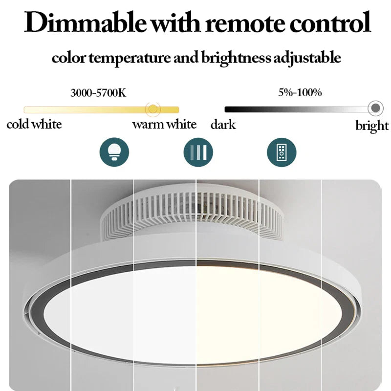 Axya Invisible Blade LED Ceiling Fan: Modern & Dimmable with Remote Control