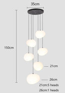 Axyaa Nordic Cream Pebble Chandelier for Dining Room, Staircase & Indoor Lighting