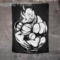 Axyaa Orangutan Rhino Animal Fitness Tapestry Wall Hanging for Home Decoration