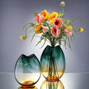 Axyaa Green Gradient Glass Vase for Creative Home Decor and Flower Arrangements