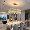 Axyaa Crystal Ceiling Chandeliers: Modern Dining Room Pendant Light for Living Room Lighting