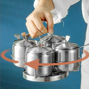 Axyaa Stainless Steel Spice Shaker Set with Spoon - Seasoning & Sugar Containers