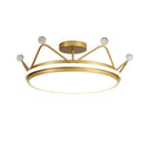 Axyaa Crown LED Ceiling Light - Gold Pink Metal Acrylic, Nordic Modern Style