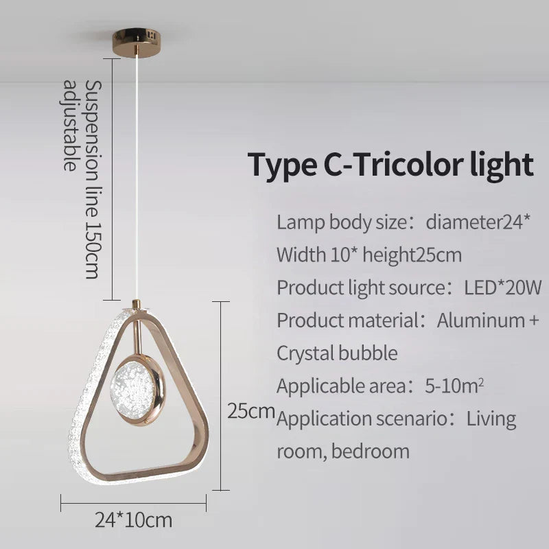 Axyaa Crystal Pearl LED Pendant Chandelier in Black/Gold Finish for Modern Home Décor
