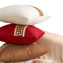 Axyaa Greek Key Jacquard Pattern Pillowcase 45x45cm Cozy Farmhouse Cushion Cover