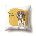 Axyaa Funny Dogs Polyester Cushion Cover for Living Room Sofa 45x45cm