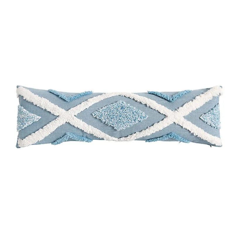 Geometric Tufted Tassel Pillow Covers for Home Decor by Axyaa