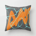 Axyaa Geometric Pattern Print Orange Car Sofa Cushion Cover