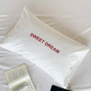 Axyaa White Cotton Pillowcase with Letter Print, Soft & Breathable Single Cover
