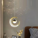 Axyaa LED Moon Acrylic Pendant Light with High Translucent Shade