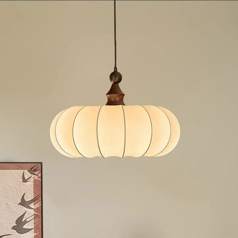 Axyaa Retro Fabric Wood Chandelier Classic Pendant Light Collection