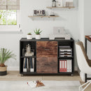 Axyaa 2 Drawer Mobile File Cabinet with Shelves and Rolling Wheels