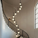 Axyaa Crystal Chandelier Stair Pendant Light Modern Living Room Interior Lighting