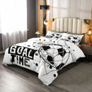 Axyaa Kids Soccer Duvet Cover Set - Queen Size Sports Bedding for Boys Girls