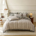 Axyaa Winter Velvet Zebra Stripe Flower 5D Print Duvet Set