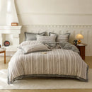 Axyaa Winter Velvet Zebra Stripe Flower 5D Print Duvet Set