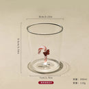 Axyaa 3D Animal Glass Cup, 350ml, Christmas Theme, Cartoon Animal Shape