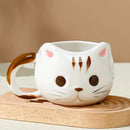 Axyaa Cartoon Cat Ceramic Cup with Spoon | Creative 430ml Coffee Milk Tea Mug