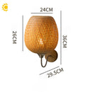 Axyaa Bamboo Wall Lamp: Chinese Style Rattan Night Light for Home Decor