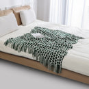 Axyaa Boho Knit Tassel Throw Blanket - Christmas Green