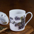Axyaa Bone  Cafe Tumbler, Chinese Painting Tea Cup