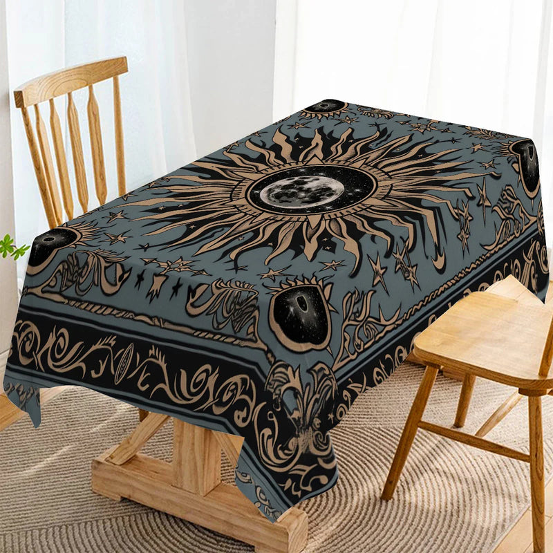 Axyaa Sun Moon Blues Table Runner for Home Kitchen Decor.
