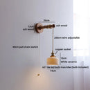 Axyaa LED Wood Wall Lamp with White Ceramic Shade for Indoor Living Room