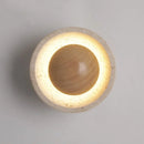 Axyaa Wood LED Wall Sconce with Pull Chain Switch for Staircase and Bathroom Mirror