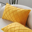 Yellow Plaid Sofa Pillowcase by Axyaa: Chic Living Room Cushion Cover 45x45