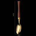 Axyaa Golden Stainless Steel Cutlery Set with Wooden Handles