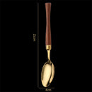 Axyaa Golden Stainless Steel Cutlery Set with Wooden Handles