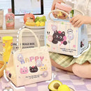 Axyaa Kawaii Thermal Lunch Bag- Cute Portable Bento Pouch for Women, Girls, Kids