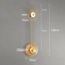 Axyaa Jade Wall Lamp: Modern Luxury Metal Long Pole, LED Bedside Light