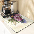 Axyaa Lavender Print Kitchen Drying Mat | Absorbent Mat for Home Décor