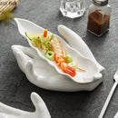Axya Ceramic Buddha Hand Leaf Sushi Plate Set for Molecular Cuisine